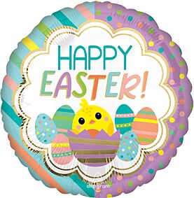 17" Happy Easter Stripes  and Dots