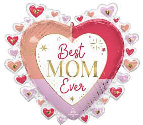 29" Colorful Best Mom Ever Hearts