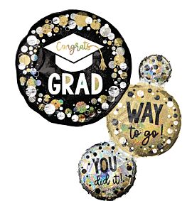 28" Way to Go Grad Circles and Dots