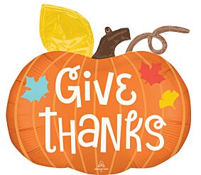 25" Satin Give Thanks Pumpkin