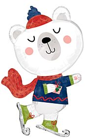 36" Cabincore Skating Bear