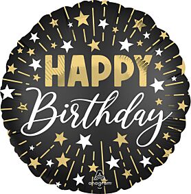 17" Black Silver Gold HBD