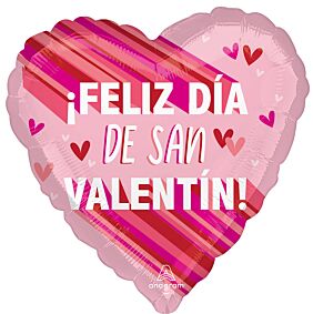 28" Feliz Dia De San Valentin Stripes