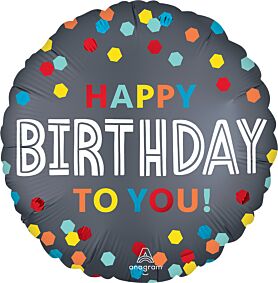 18" Satin Confetti Burst Birthday