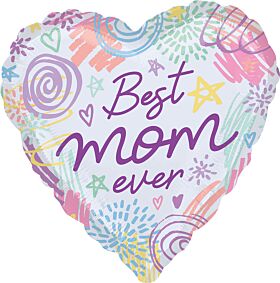 17" Best Mom Ever Sweet Scribbles