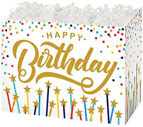 10" Basket Box - Happy Birthday Stars