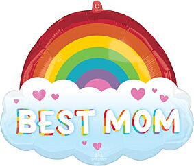 25" Best Mom Brilliant Rainbow