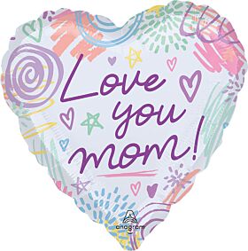 28" Love You Mom Sweet Scribbles