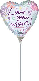 9" Love You Mom Sweet Scribbles