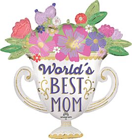 30" Satin World's Best Mom Trophy