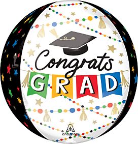 16" Grad Party Pom-Pom and Stars Orbz