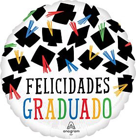 17" Hats Off Felicidades Graduado