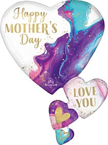 30" Mother's Day Alluring Marble Hearts