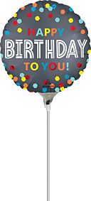 9" Satin Confetti Burst Birthday