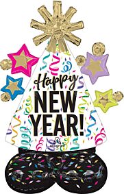 36" Satin New Year Confetti Cheer AirLoonz