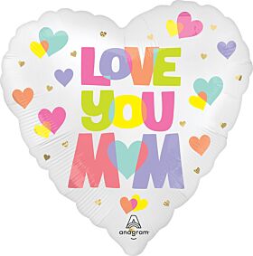18" Satin Playful Brights Love You Mom
