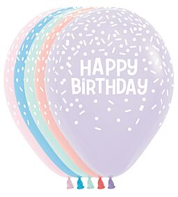 11" Happy Bday Sprinkles Latex