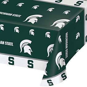54X108" Plastic Table Cover - Michigan State