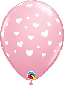 11" Random Hearts-A-Round Latex - Red and Pink