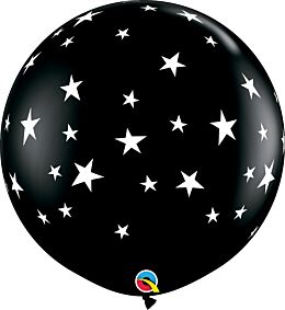 36" Contempo Stars-A-Round Latex-Black