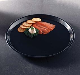 12" Round "Deli Max" Tray Black