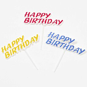 4.5" Happy Birthday Floral Stick Assortment
