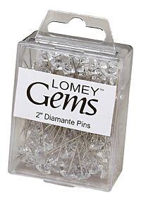 2" Diamante Pins - Clear