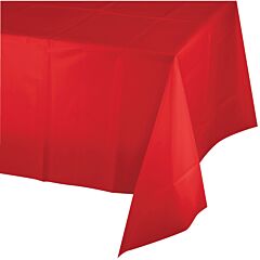 54" X 108" Plastic Table Cover - Classic Red