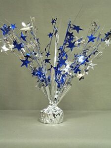 16" Blue and Silver Star Centerpiece
