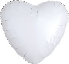 17" Metallic White Heart