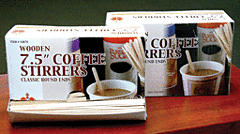 7.5" Wood Coffee Stirrer 10/500