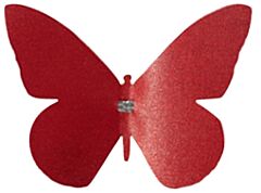 3" x 3.75" Butterfly with Clip - Red