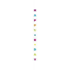 6' Balloon Fun Strings - Bright Happy Birthday