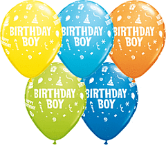 11" Qualatex Birthday Boy Assorted - Latex