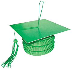 Graduation Cap Paper Lantern Weight Green