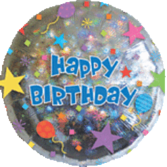18" Happy Birthday Confetti Holographic