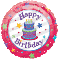 18" Happy Birthday Cake  2 Sided