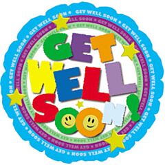 4" Get Well Colorful Type