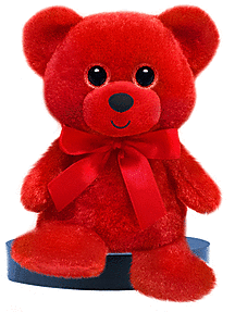 6" Rainbow Bear Plush - Red
