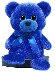 6" Rainbow Bear Plush - Blue