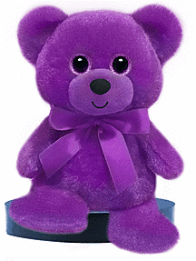 6" Rainbow Bear Plush - Purple