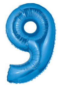 34" Megaloon Blue Number 9