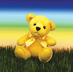 6" Rainbow Bear Plush - Yellow