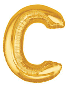 34" Megaloon Gold Letter C Bag