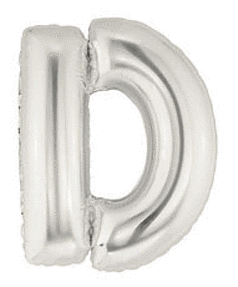 34" Megaloon Silver Letter D Bag