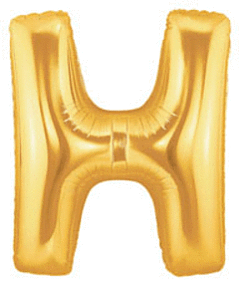 34" Megaloon Gold Letter H Bag