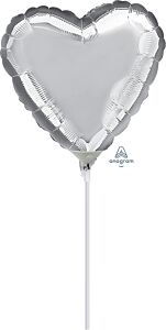 4" Silver Heart - Inflated