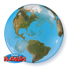 22" Planet Earth SIngle Bubble