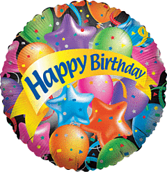 4" Festive Balloons Birthday-Inflate