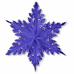 24" Metallic Winter Snowflake - blue